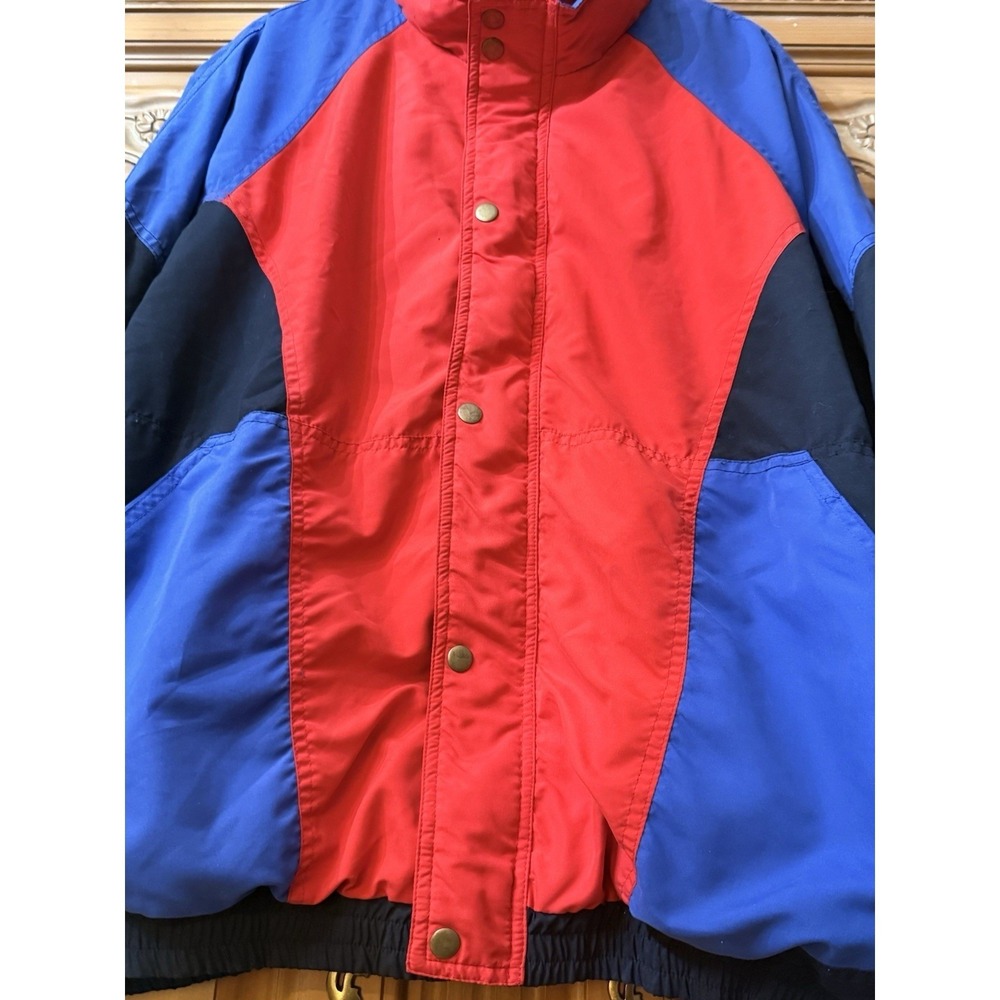 Solare Sporta Windbreaker Full Zip Jacket Vintage Size XL Black Red Blue - Picture 2 of 12